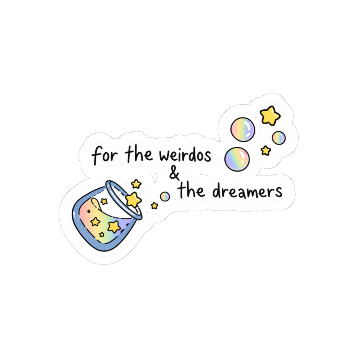 Weirdos and Dreamers Red White Royal Blue Book Sticker