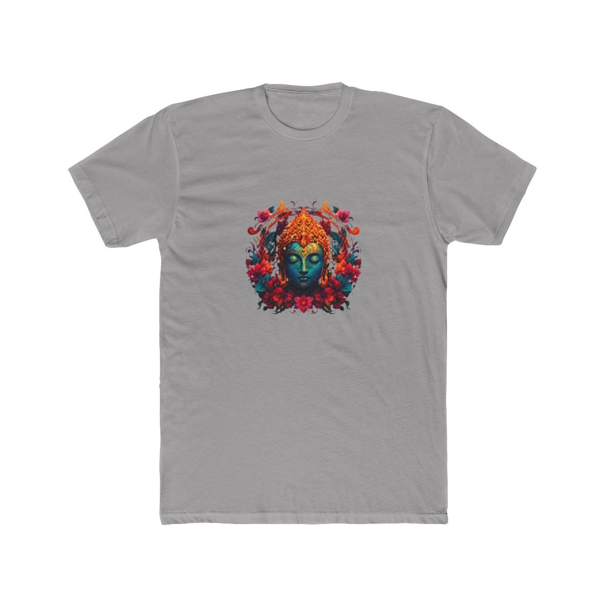 Majestic blue Buddha head prince Siddhartha flower T-Shirt