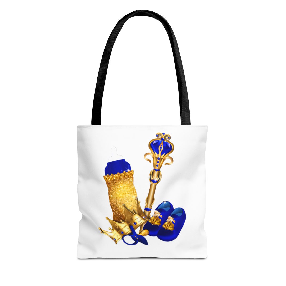 Royal Blue Gold Prince Baby Shower Chip Bag Flyer