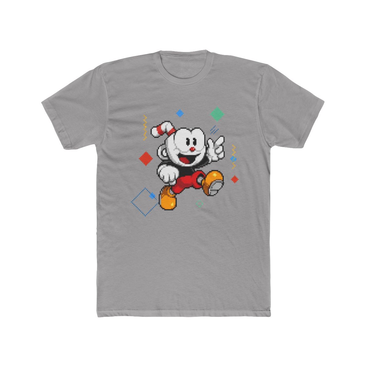 Mighty Cuphead Adventure Pixel Art Cuphead Blue Prince T-Shirt