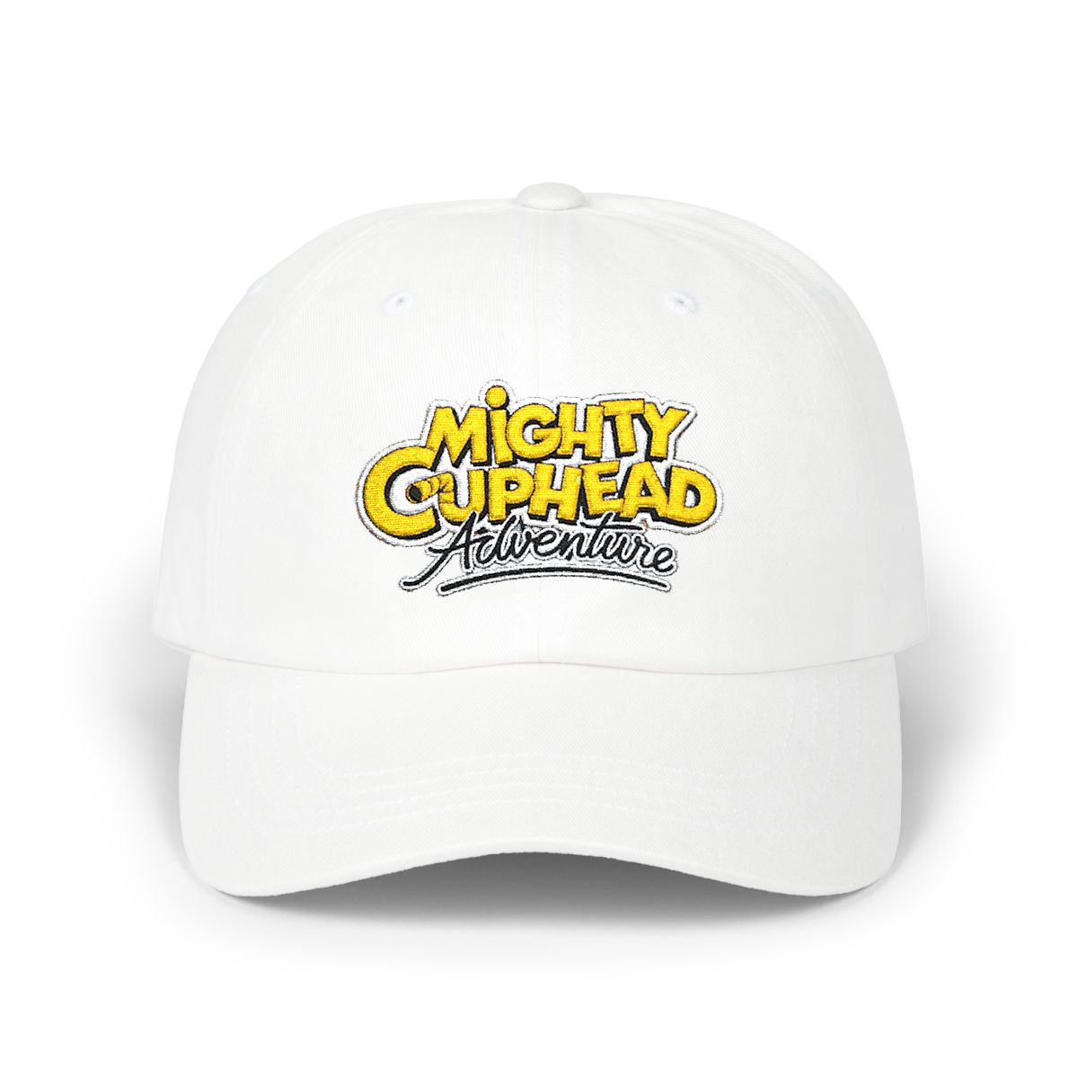Mighty Cuphead Adventure Logo Dad Hat | Blue Prince